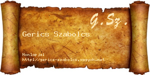 Gerics Szabolcs névjegykártya
